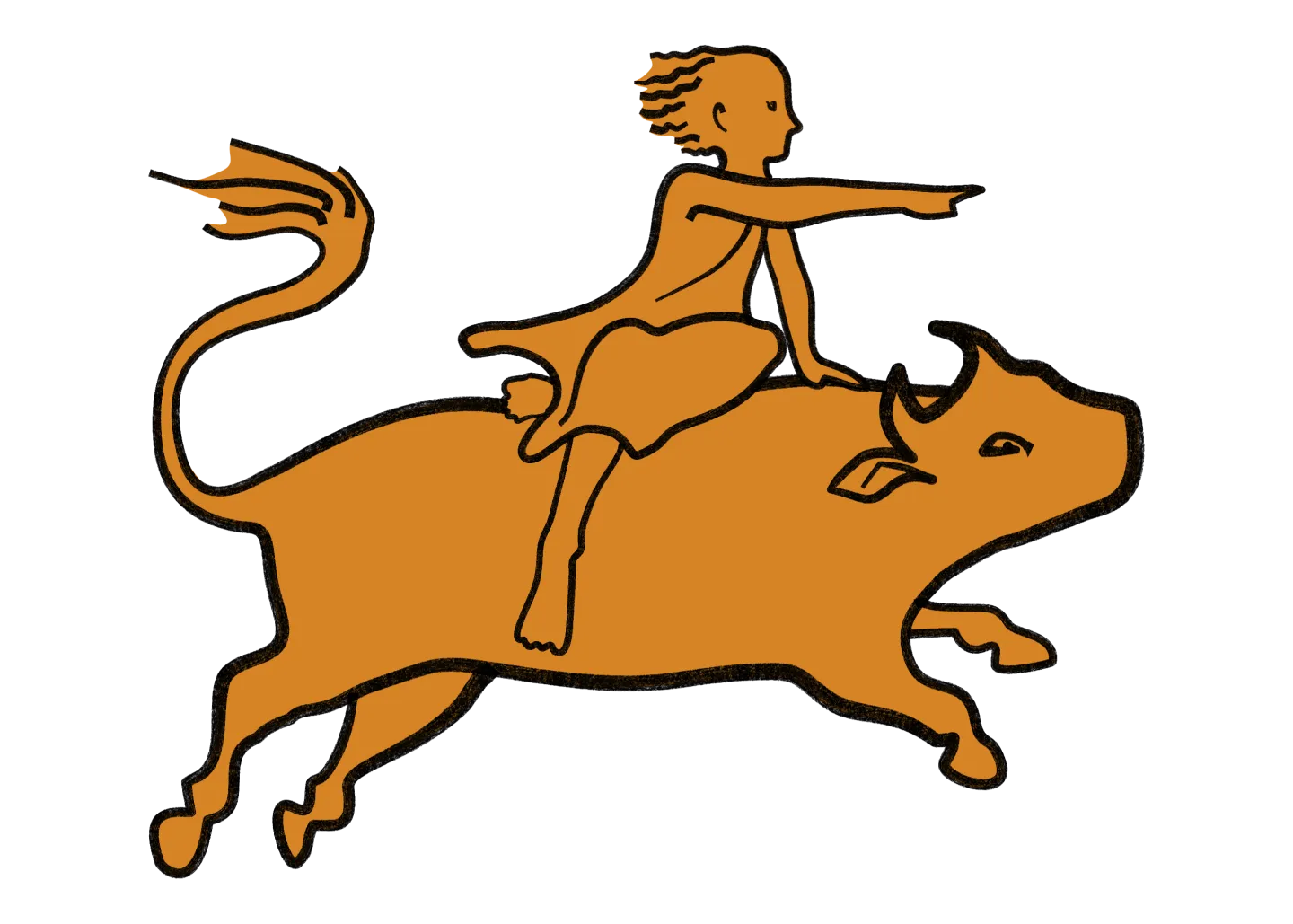 Europa leading the bull, symbol of a wholly European AI pipeline